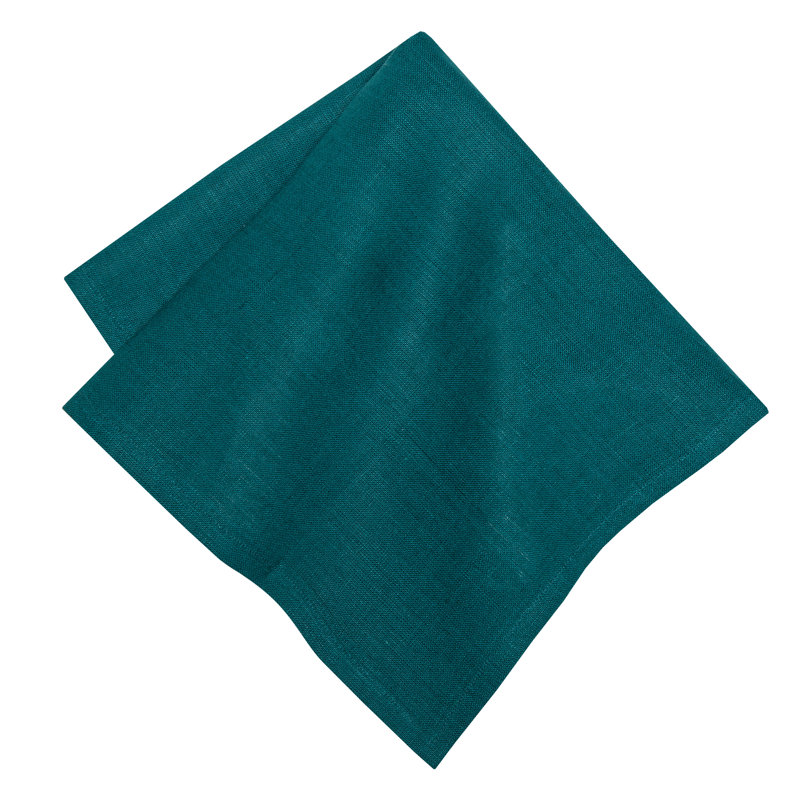 Linen Square Napkin, Teal Blue