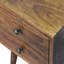 Petite table de chevet en bois massif, 2 tiroirs, châtaignier, brun foncé