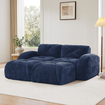 Canapé modulaire en U capitonné et désossé 4 pièces avec 2 repose-pieds Klyrith, sans assemblage requis