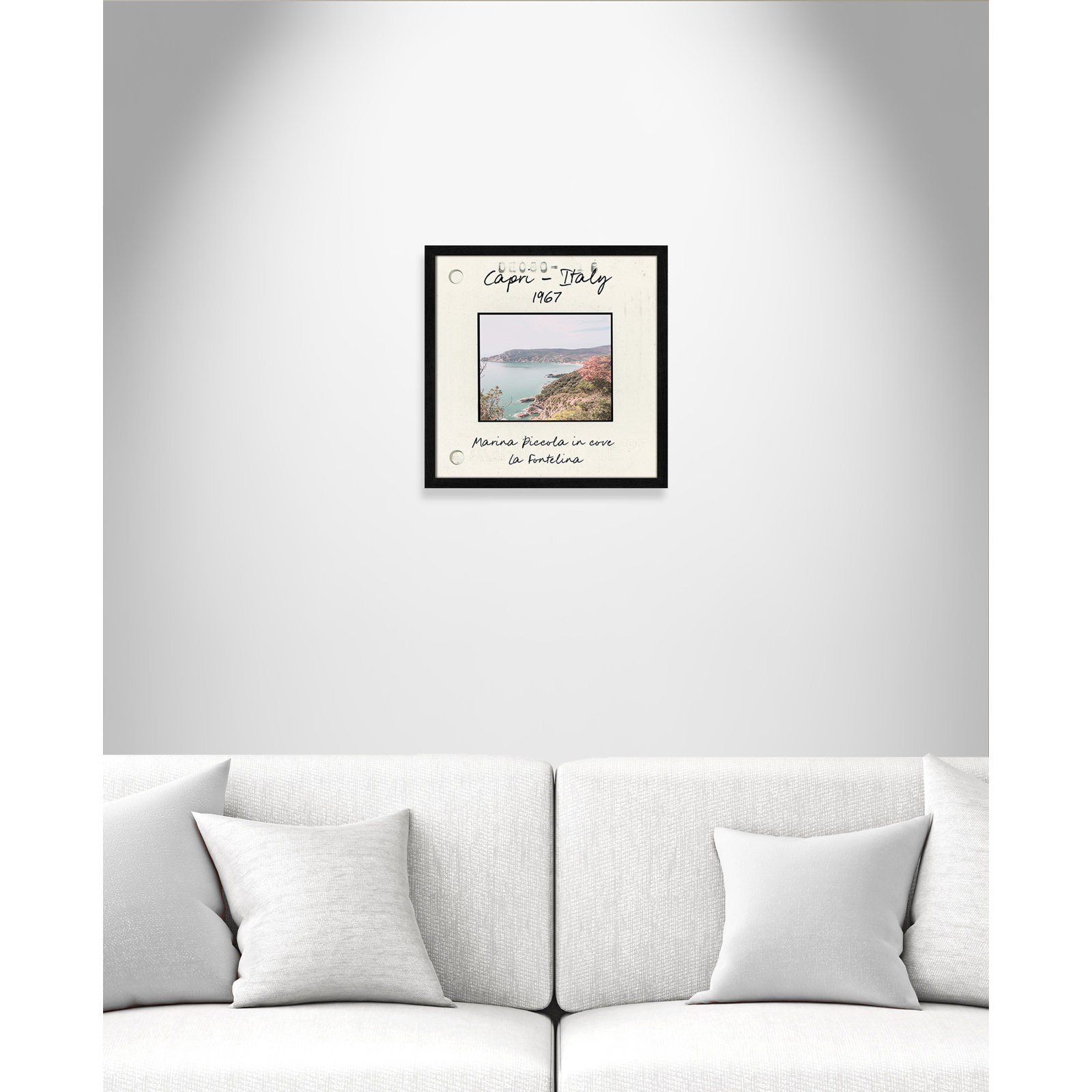 Ritona "Capri, Italy - Marina Piccola" Print, Black Single Picture Framed Paper, 17" H x 17" W x 0.75" D