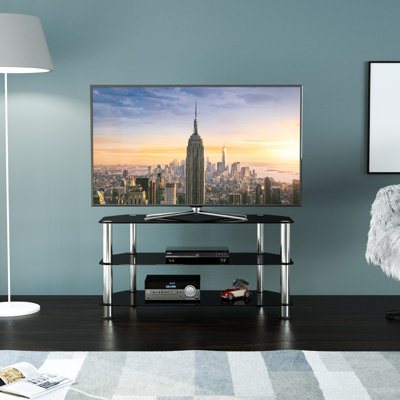 Bebingt Glass Corner TV Stand for TVs up to 50"