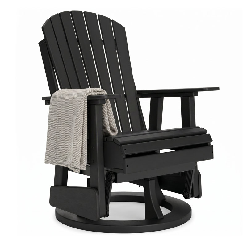 Lynbrook Wicker Outdoor Adirondack Chair, Black