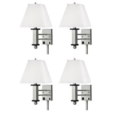 Square Post Plug-in Armed Sconce