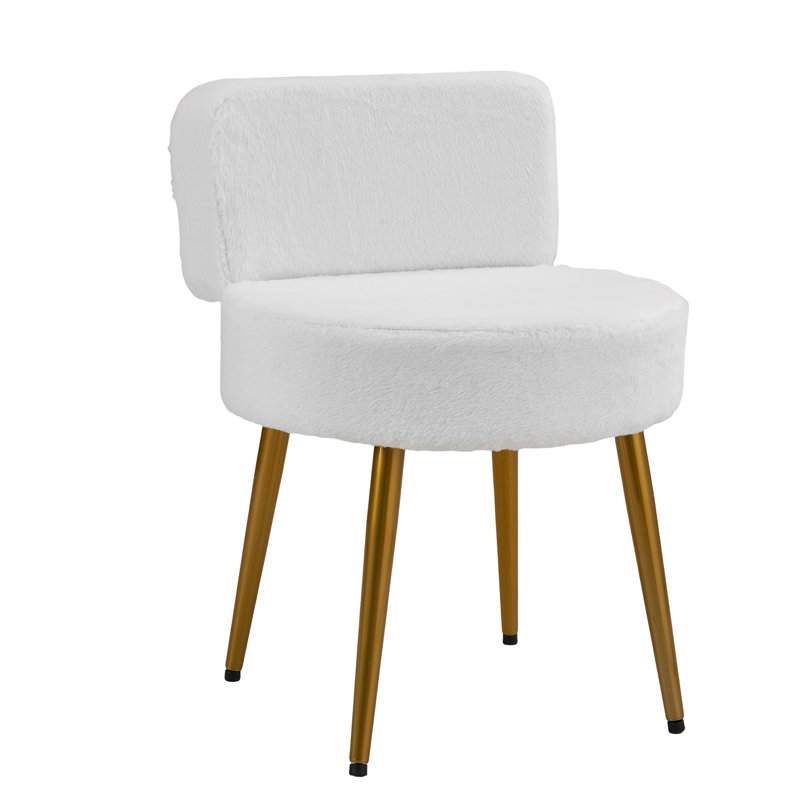 Solid Wood Accent Stool, White