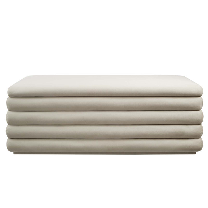 Modway Mezzo Storage Bench, Almond Performance Velvet