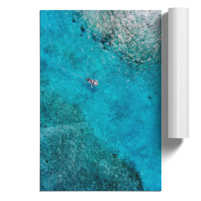 Boat Passing Through the Maldives - Unframed Painting