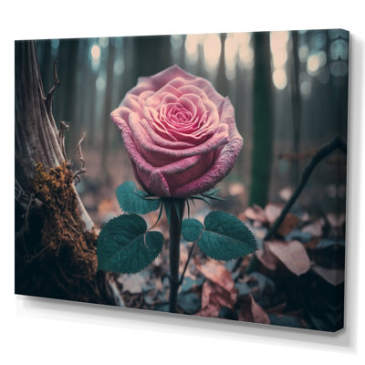 A Blooming Pink Roses in Winter - photographie sur toile