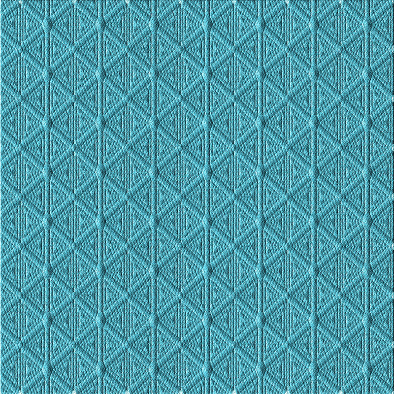 Tapis bleu sarcelle géométrique tissé à la machine, Carré 4 pi
