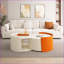 Table basse gigogne blanche en MDF pour petits espaces, peu encombrante Pas d'assemblage, facile à nettoyer