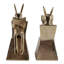 Serre-livres décoratifs en forme de lapin pour la maison et le bureau - Serre-livres animaux modernes pour une touche d'élégance sur une étagère ou un bureau - Lot de 2, 12,5 cm, doré