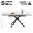 59-Inch Modern Rectangle Expandable Dining Table With Retractable Leaf, Sintered Stone Top & Black Carbon Steel X-Base, Sturdy 4-6 Person Table For Small Apartments-984636380