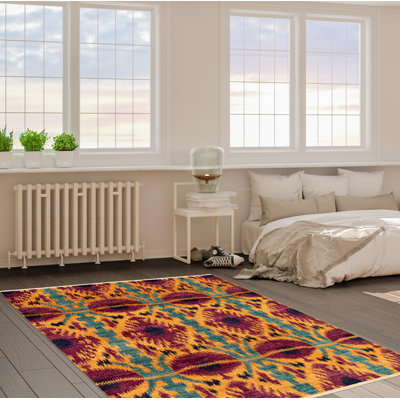 Raadhiya One-of-a-Kind 8'0" X 10'0" New Age Wool Area Rug in Light Orange