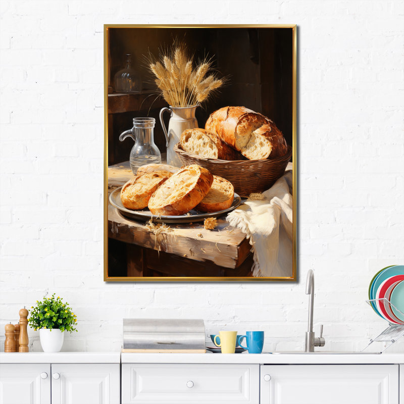 Tellson Food Pains A Rustic I, H 32 po x l 24 po x P 1 po, Cadre flottant doré