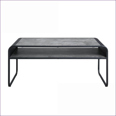Table basse moderne avec cadre en métal Raziela Plateau en bois composite, style polyvalent pour le salon