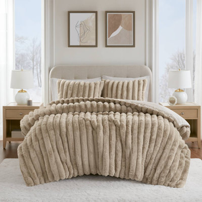 Ensemble d'édredon 3 pièces Jasmine Taupe