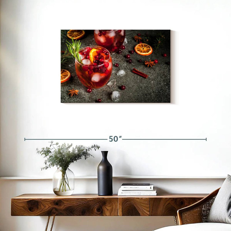 Iced Pomegranate Cocktail, 20" H x 30" W