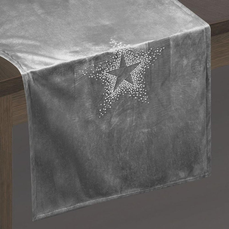 Geometric Table Runner, Silver