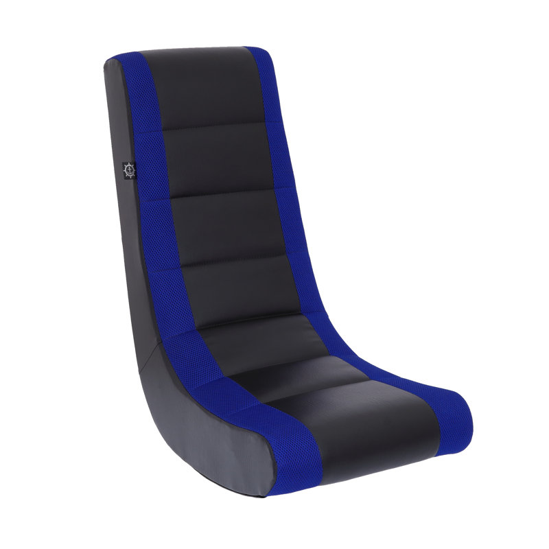 Chaise berçante Neal, Noir à rayures bleues