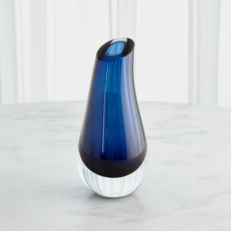 Glass Table Vase, Blue