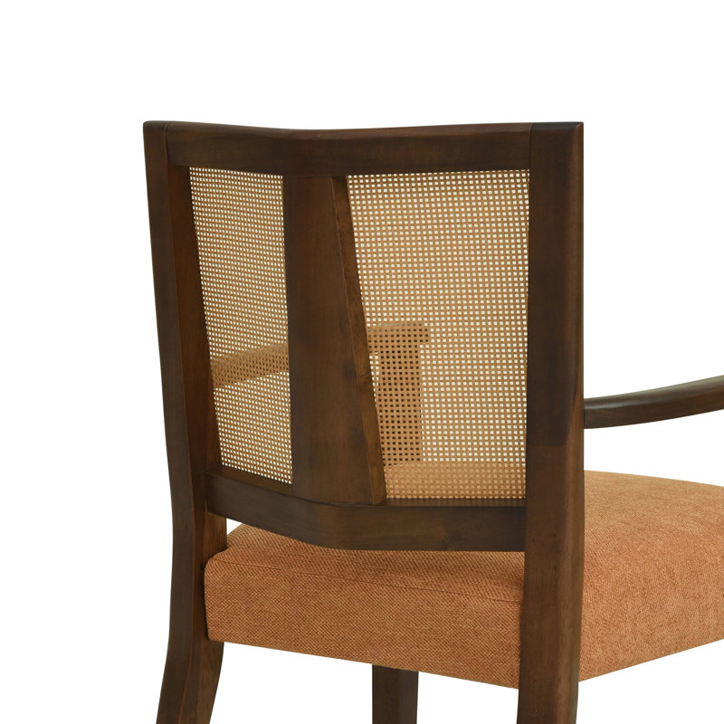 Ensemble de 2 chaises avec accoudoirs, Noyer, Caramel