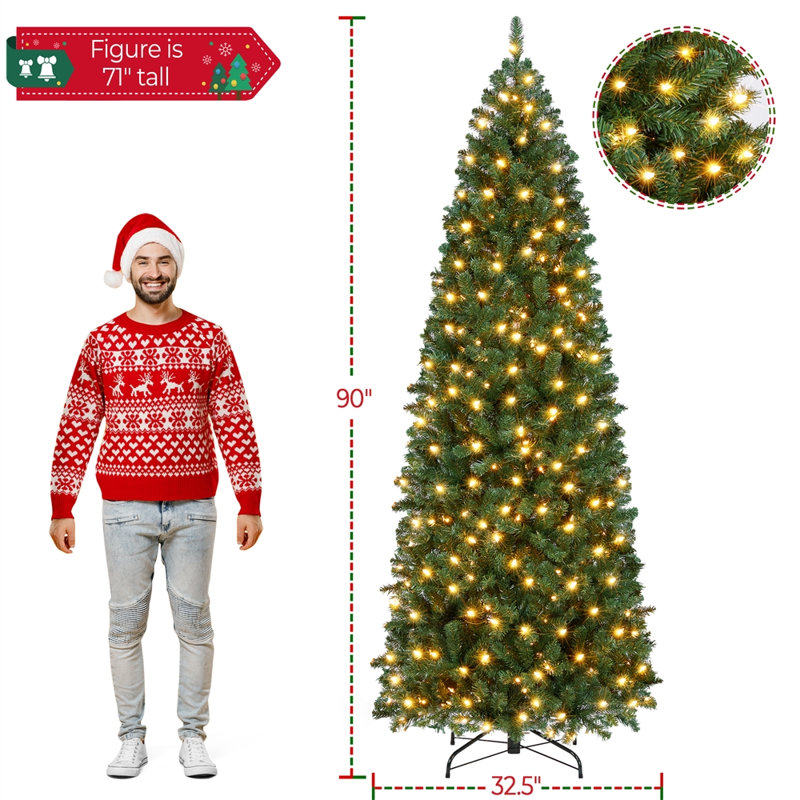Arbre de Noël épinette Nyle, 7,5 pi, Illuminée