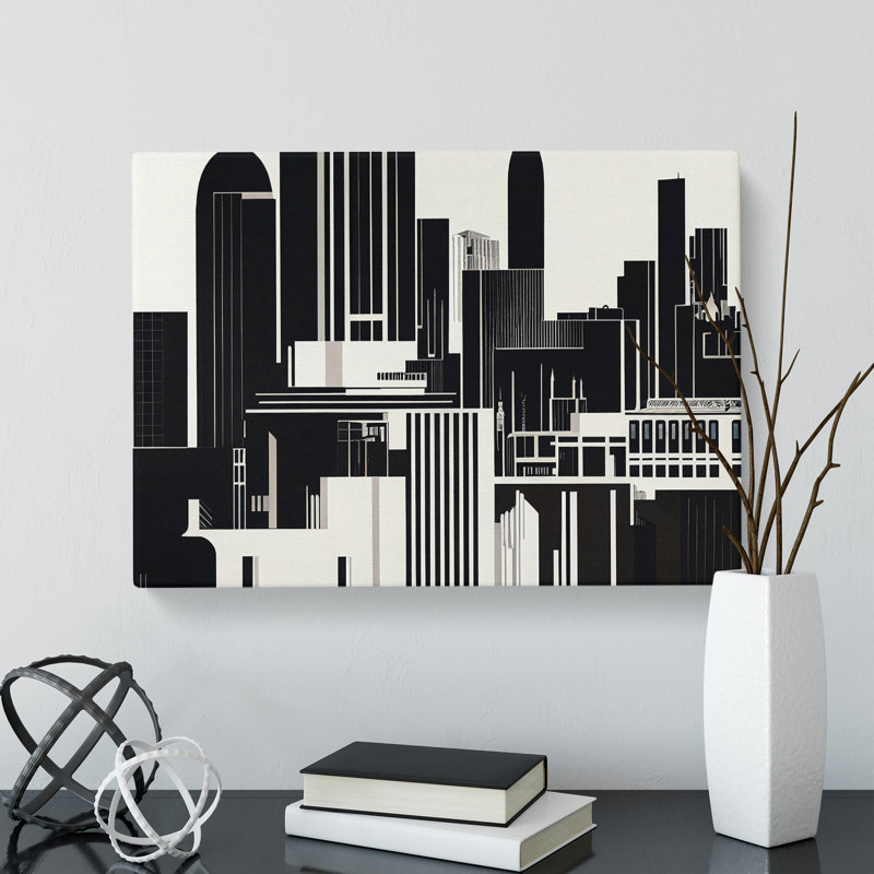 Deco City Skyline - Wrapped Canvas