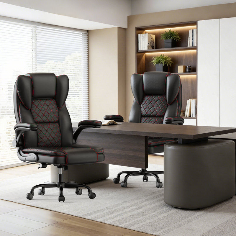 Fauteuil de direction ergonomique avec accoudoirs rabattables et coussin à ressorts ensachés, Noir