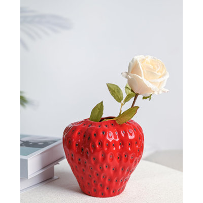 Strawberry Ceramic Flower Vase