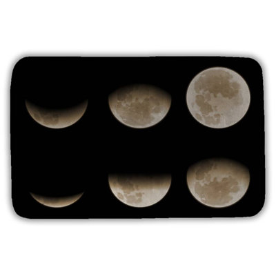 Eclipse in six phases Bath Mat with Non-Slip Backing - Quick Dry Memory Foam Bathroom Rug - Absorbent - Modern Plush Spa-Style - Machine Washable