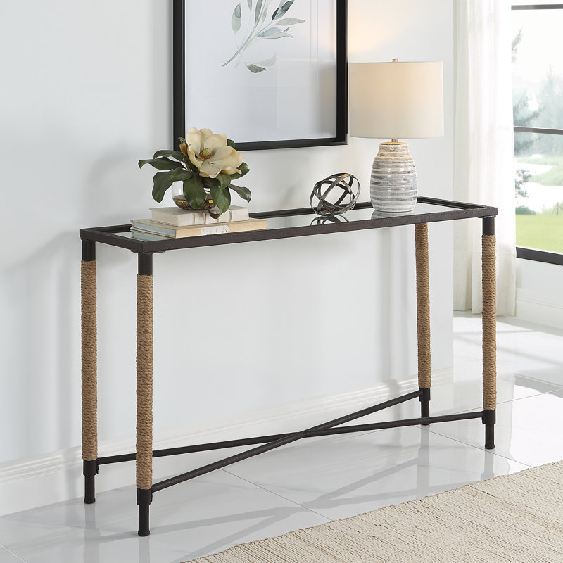 Moraby 52'' Glass Top Console Table