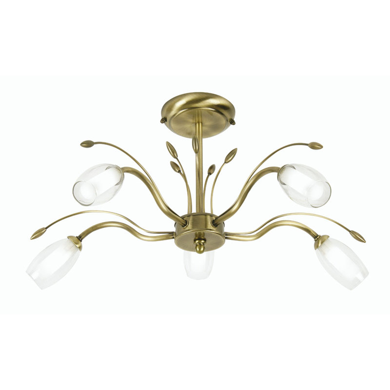 Newland Glass Semi Flush Mount, Chrome