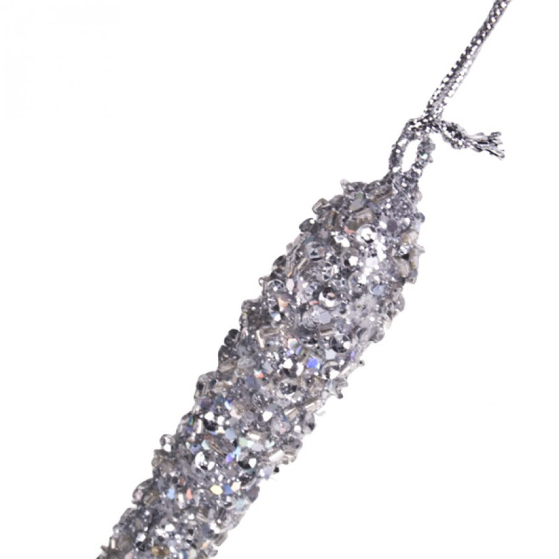 15cm Finial Ornament, Silver