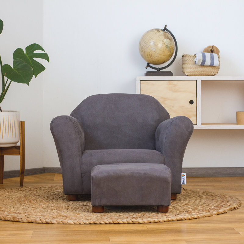 Fauteuil pour enfant avec repose-pieds Weybridge, Anthracite