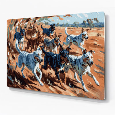 «Dogs Koolie», art mural en métal brun