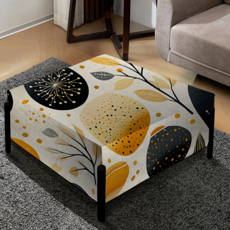 Motif de poterie minimaliste - Grand repose-pieds carré Boho