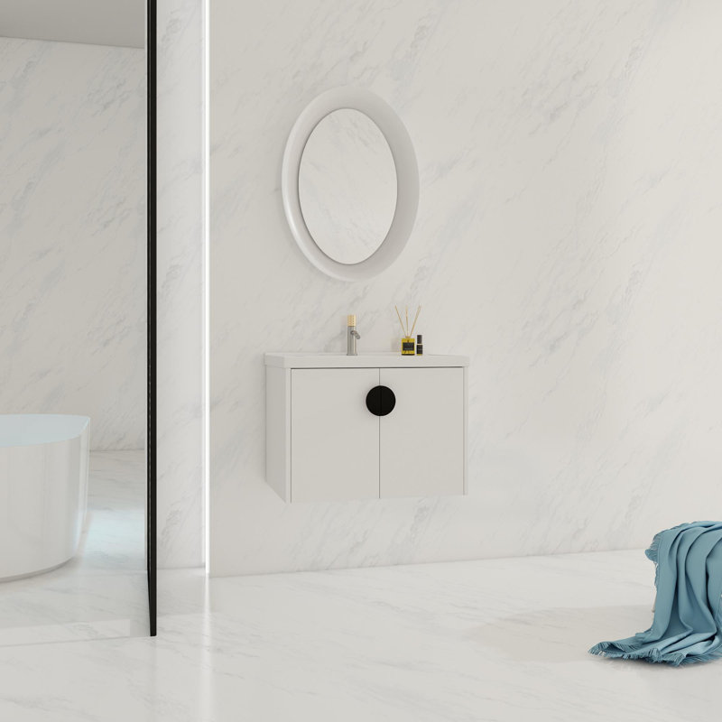 Wall Mounted Bathroom Vanity with Sink, 28"