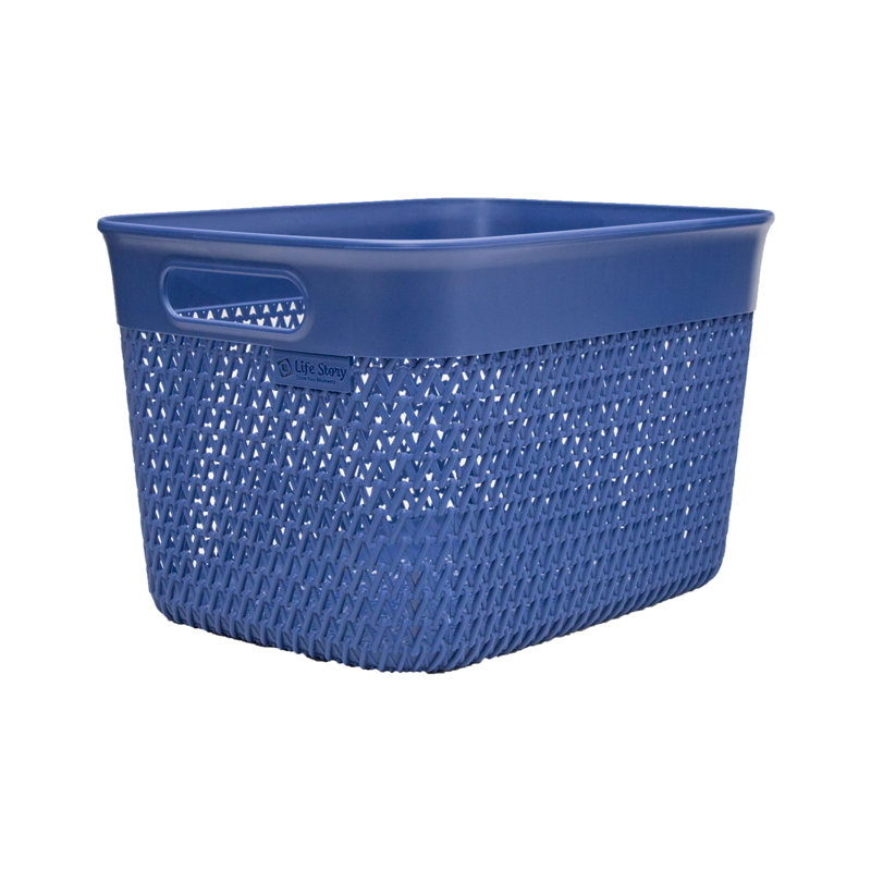 Latitude Run® Lightweight Heavy Duty Storage Woven Trendy Basket, 2 Pack, Blue