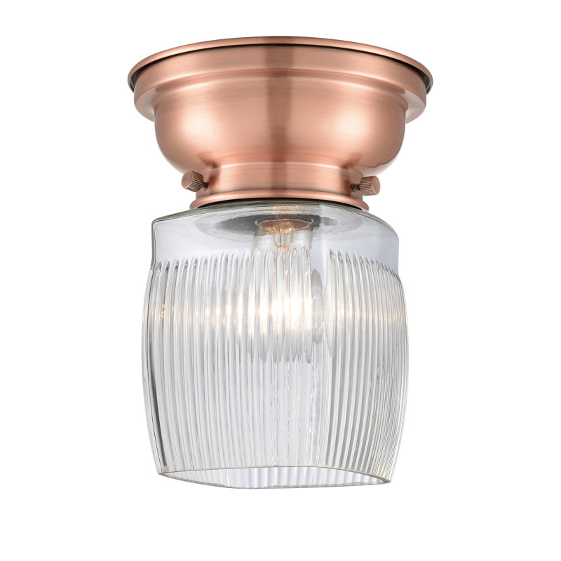 Mireya Glass Flush Mount, No Bulb Included, Antique Copper