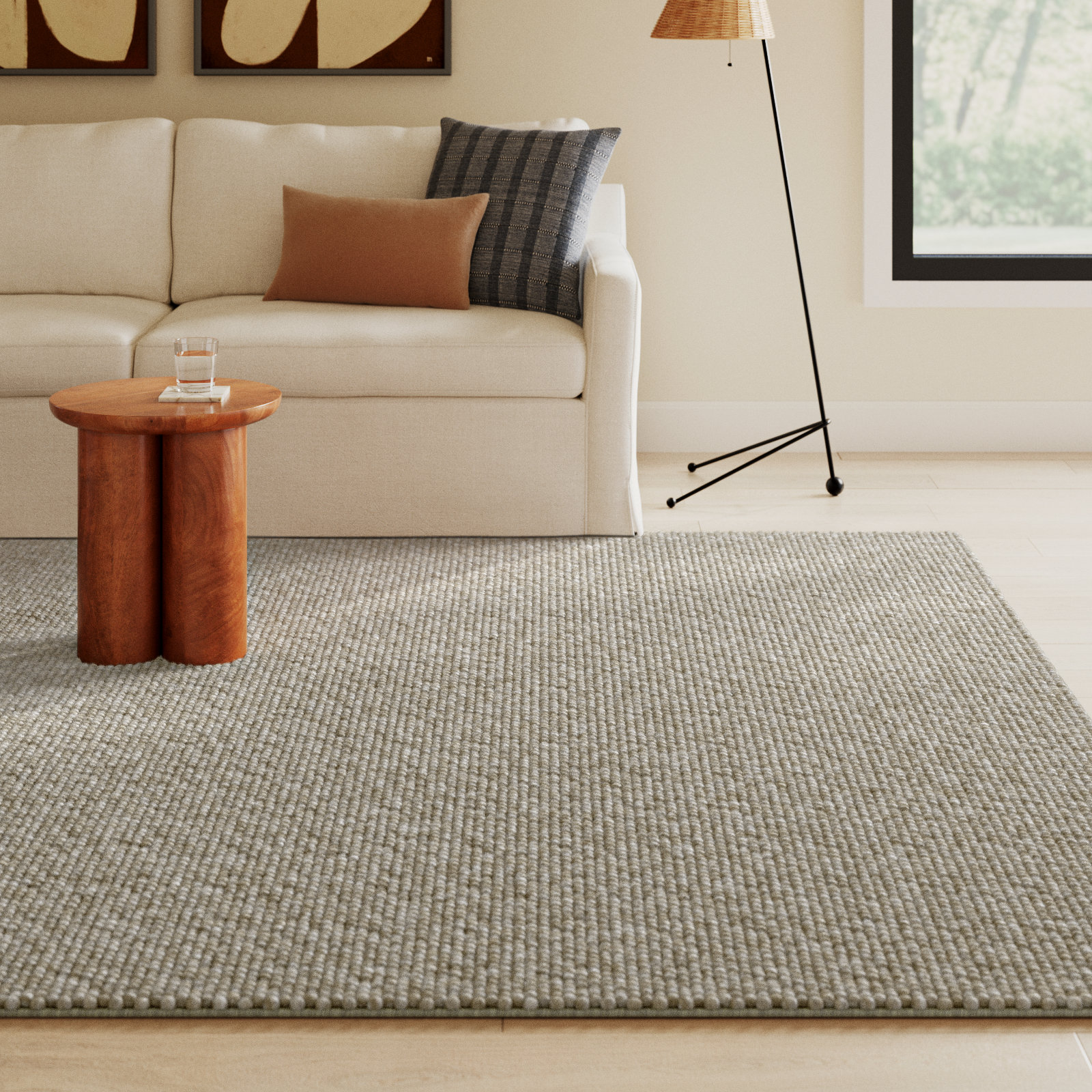 Elle Silver Hand-Woven Wool Rug, Rectangle 8' x 10'