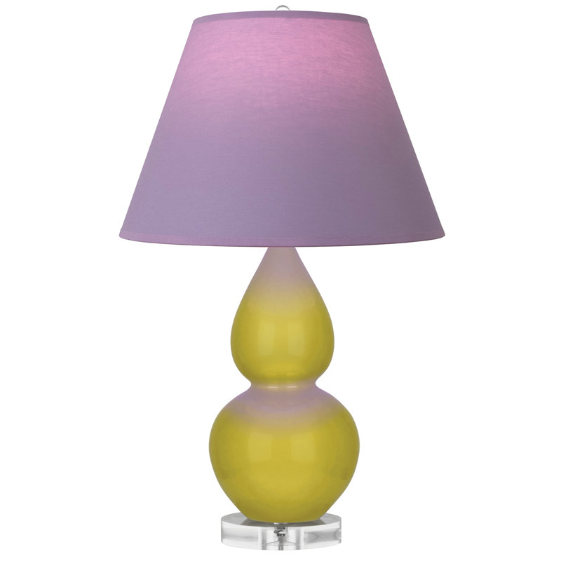 Petite lampe d'appoint à double gourde, Lavande / prune, Vert cédrat