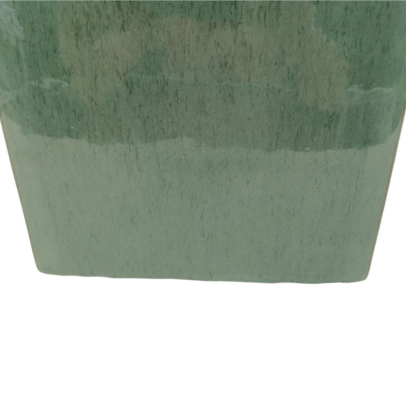 Contenant rectangulaire en céramique en grès avec couvercle amovible et silhouette géométrique moderne, 239.38