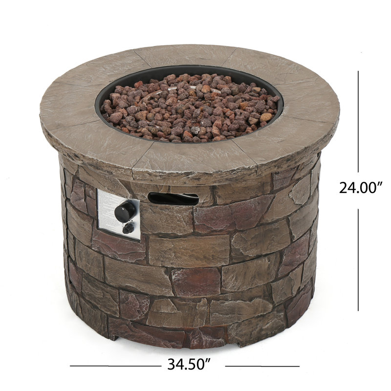 Leopold Stone Propane Smokeless Fire Pit Table with Hidden Fuel Tank