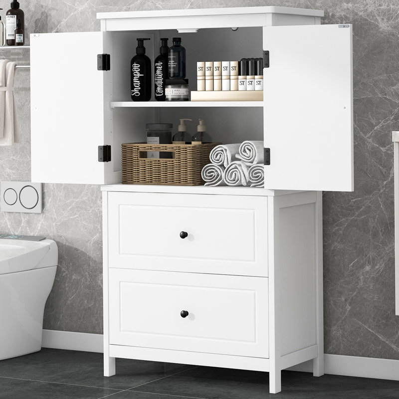 Armoire de salle de bain autoportante 43,3 po Webster, Blanc