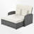 Rober Wicker Rattan Double Chaise Lounge, 2-Person Reclining Daybed with Adjustable Back and Cushions, Free Furniture Protection Cover-207663193