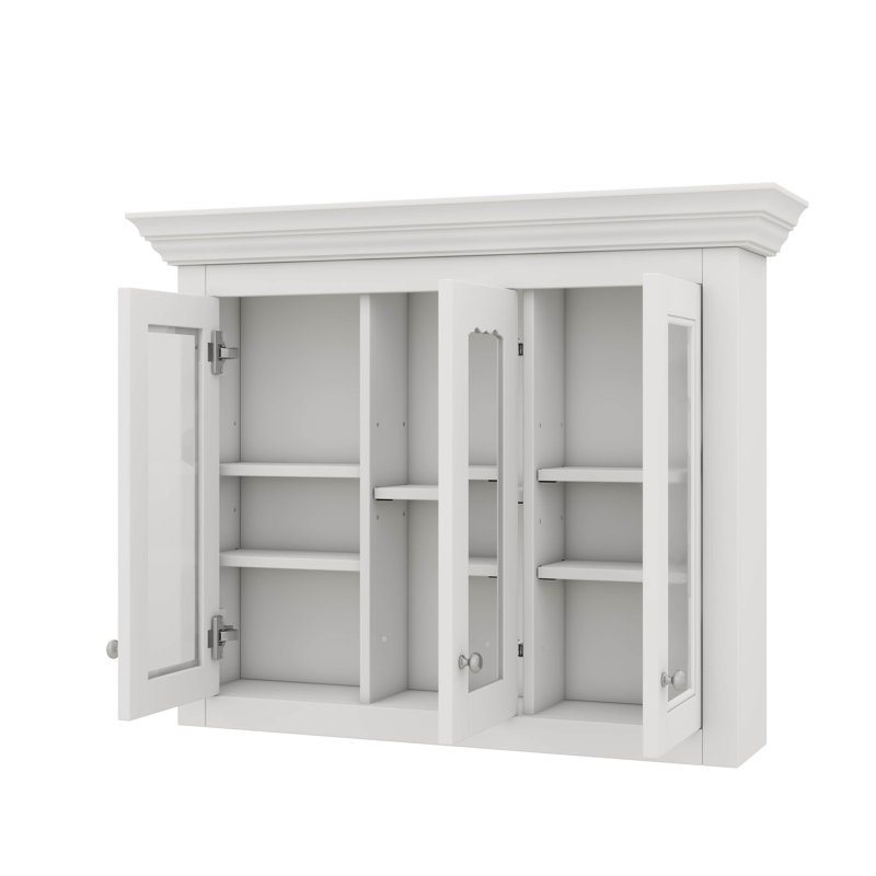 Armoire à pharmacie à miroir 35 po, unité murale avec 5 tablettes fermées personnalisables
