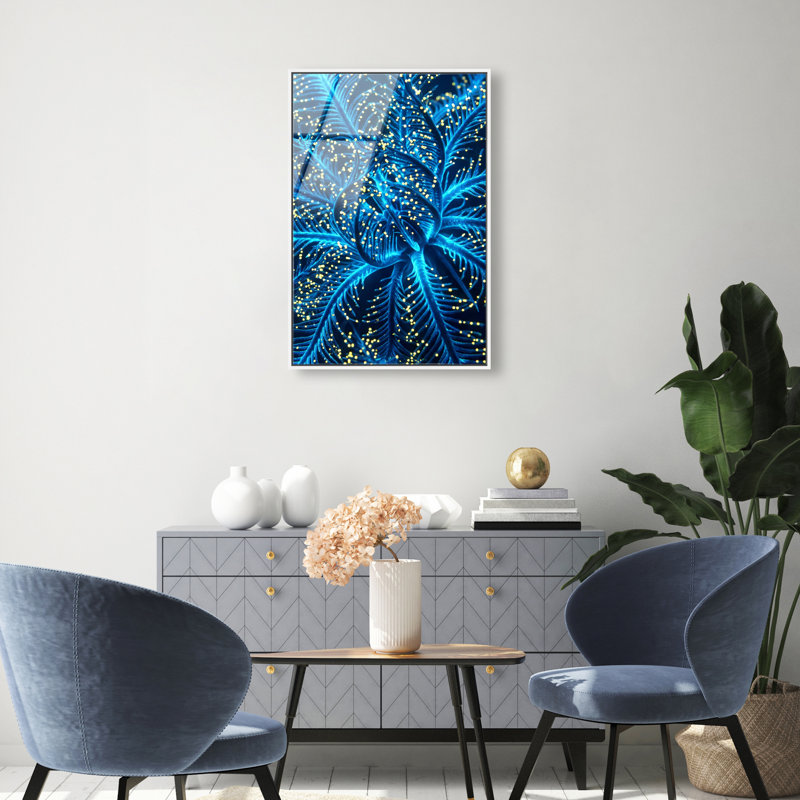 Neon Bloom Print by Oliver Gal, 16"H x 11"W, White Floater Frame