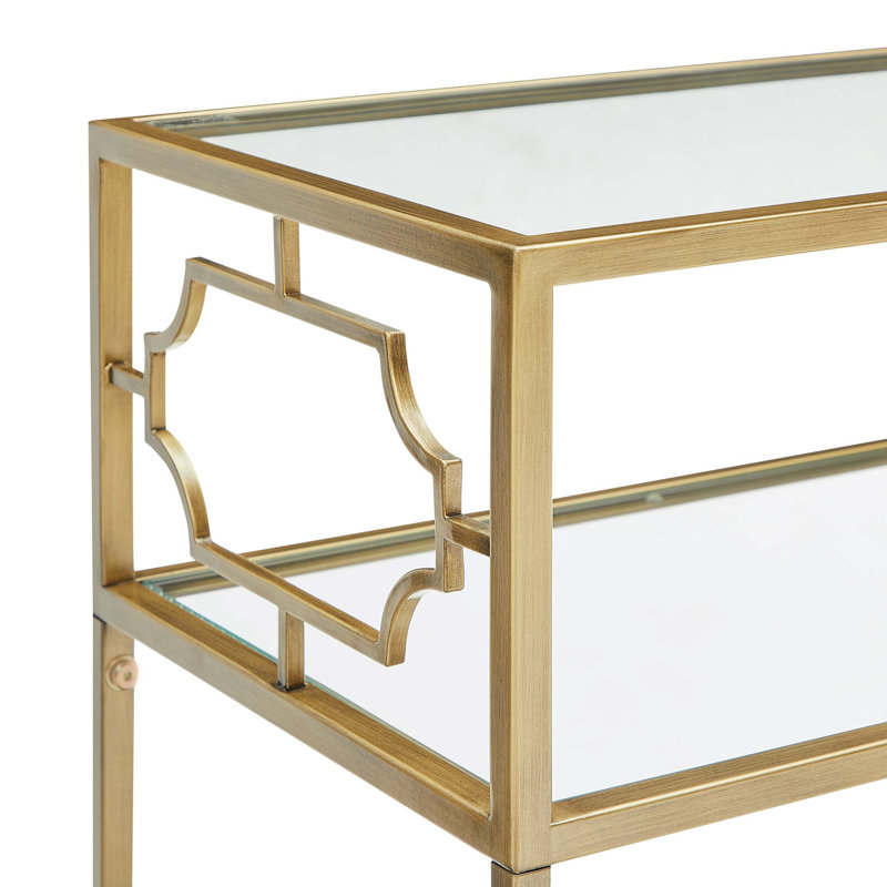 Rectangular Metal And Glass End Table