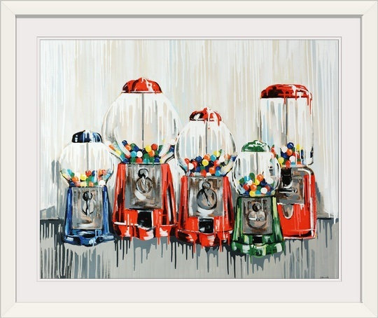 'gumball fun' imprimer, Cadre blanc, 20" H x 23" lx 1" p