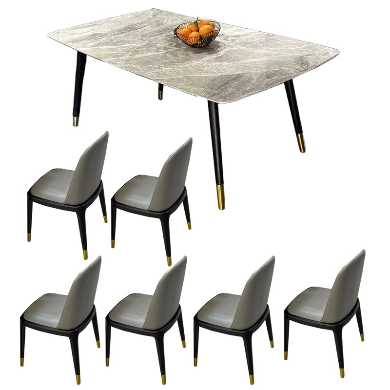 Table de salle à manger rectangulaire moderne, H 29,53 po x L 70,87 po x l 35,43 po
