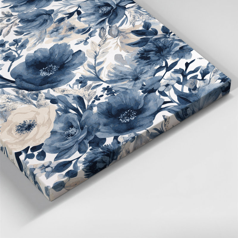 "Watercolor Floral", art mural sur toile vert 70, H 11 po x l 14 po